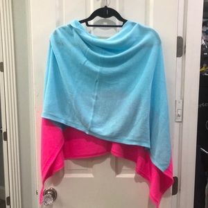 LILLY PULITZER BLUE AND PINK PONCHO WRAP